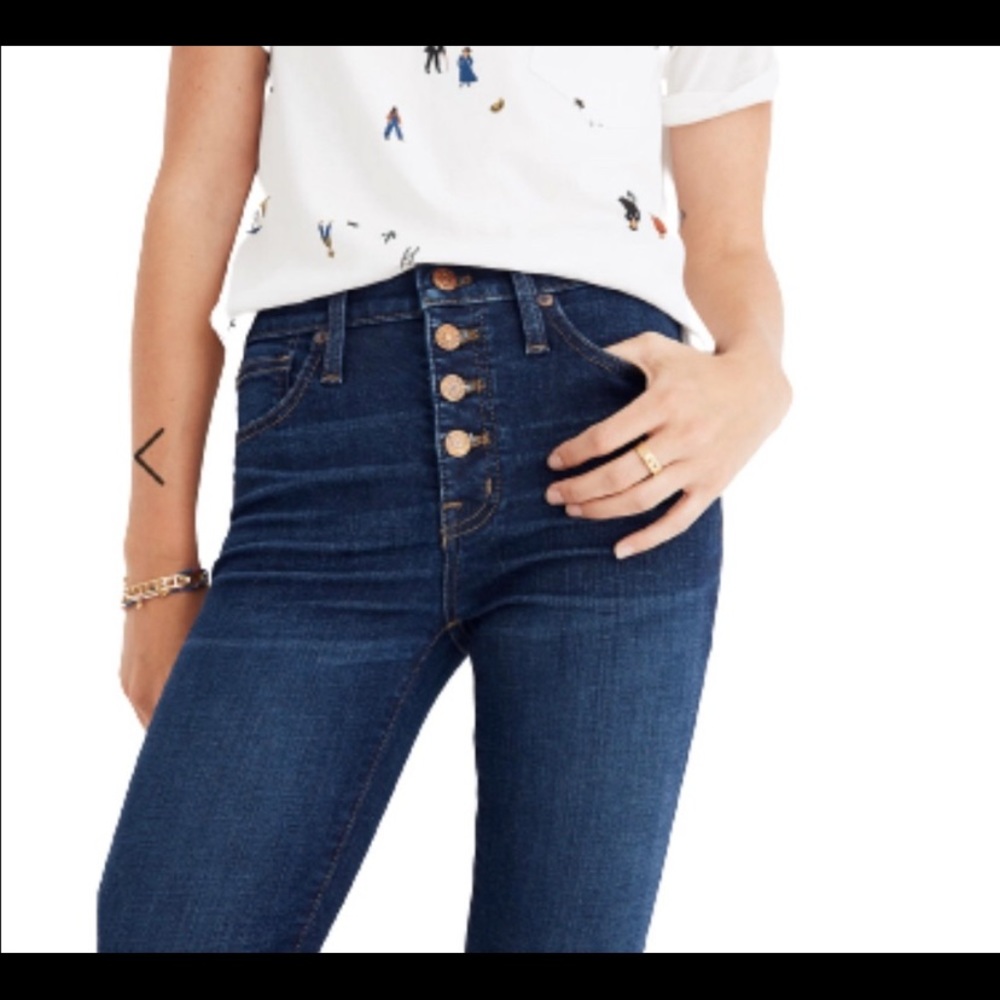 Madewell 9 inch high rise skinny button fly jeans